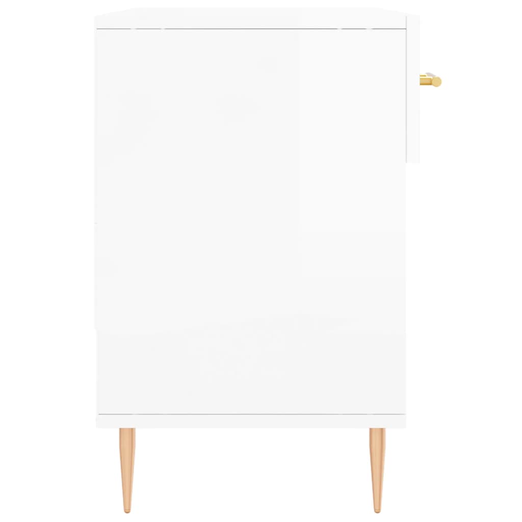 Shoe Bench High Gloss White 102x35x55 cm Engineered Wood