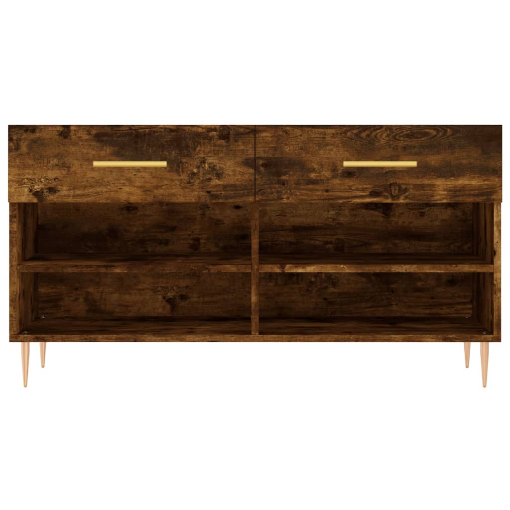 Shoe Bench Smoked Oak 102x35x55 cm Engineered Wood