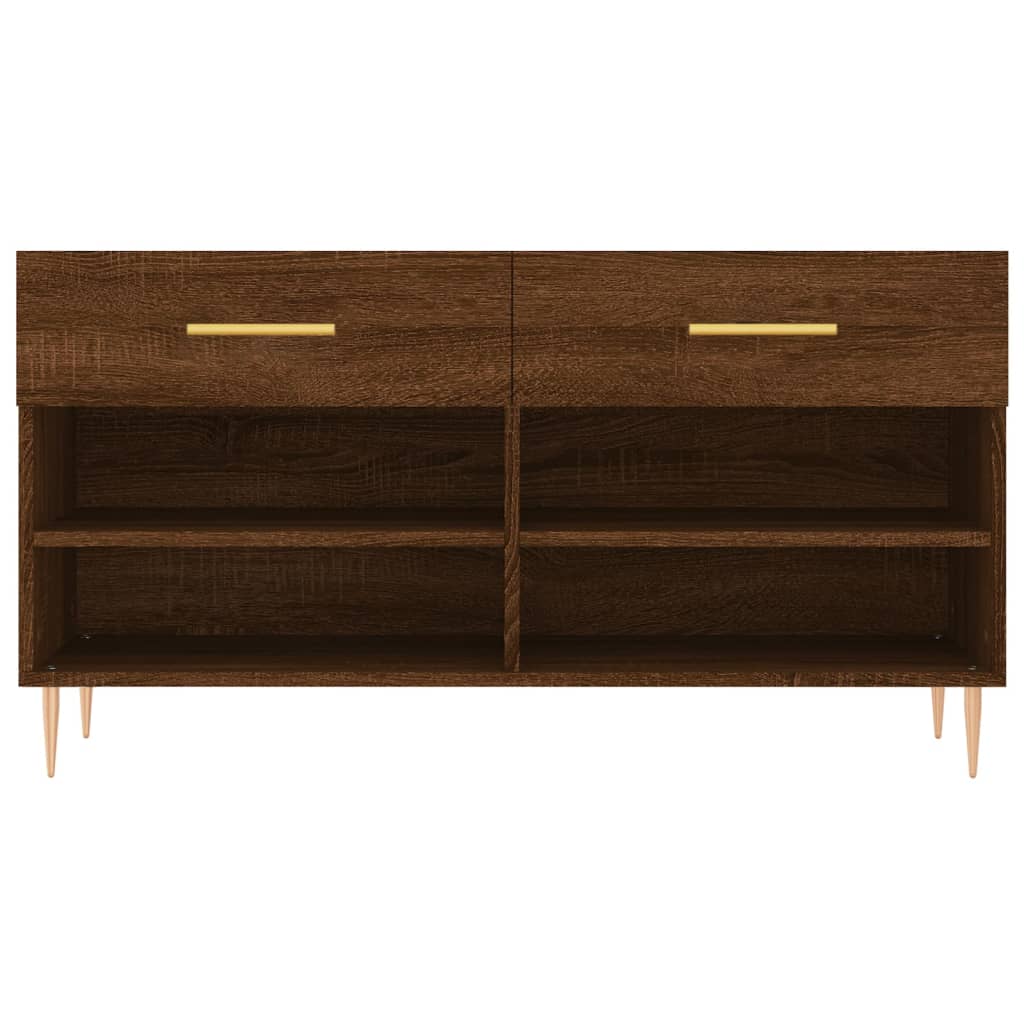 Shoe Bench Brown Oak 102x35x55 cm Engineered Wood