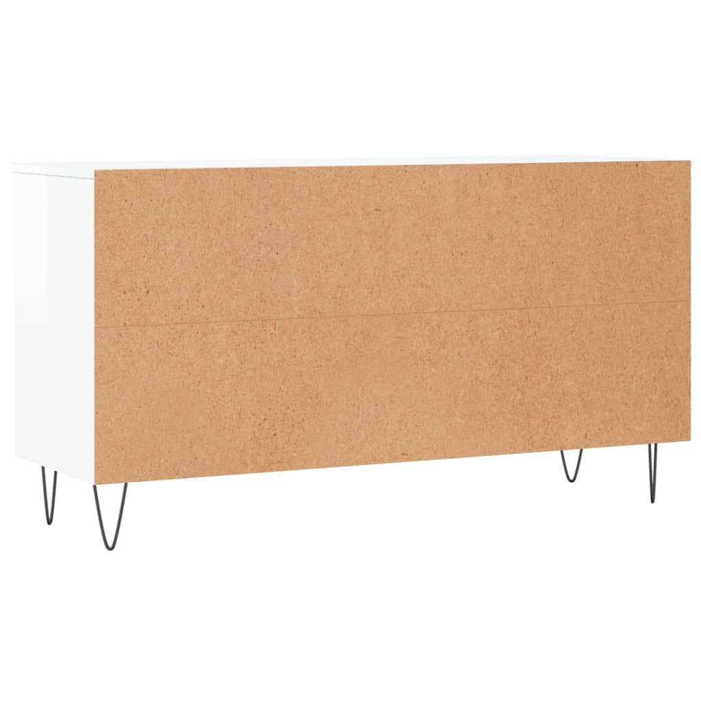 Shoe Bench High Gloss White 102x35x55 cm Engineered Wood
