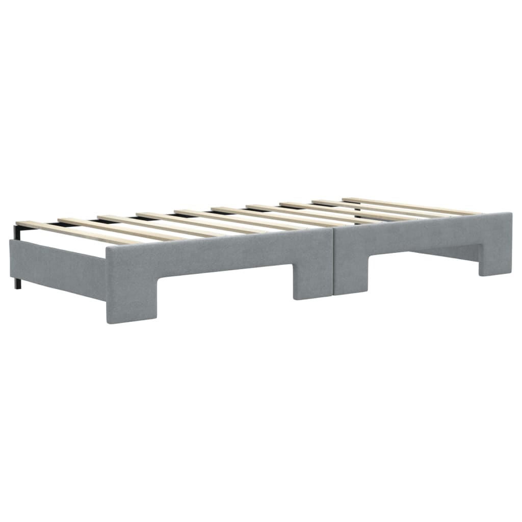 Daybed with Trundle and Drawers Light Grey 90x190 cm Fabric