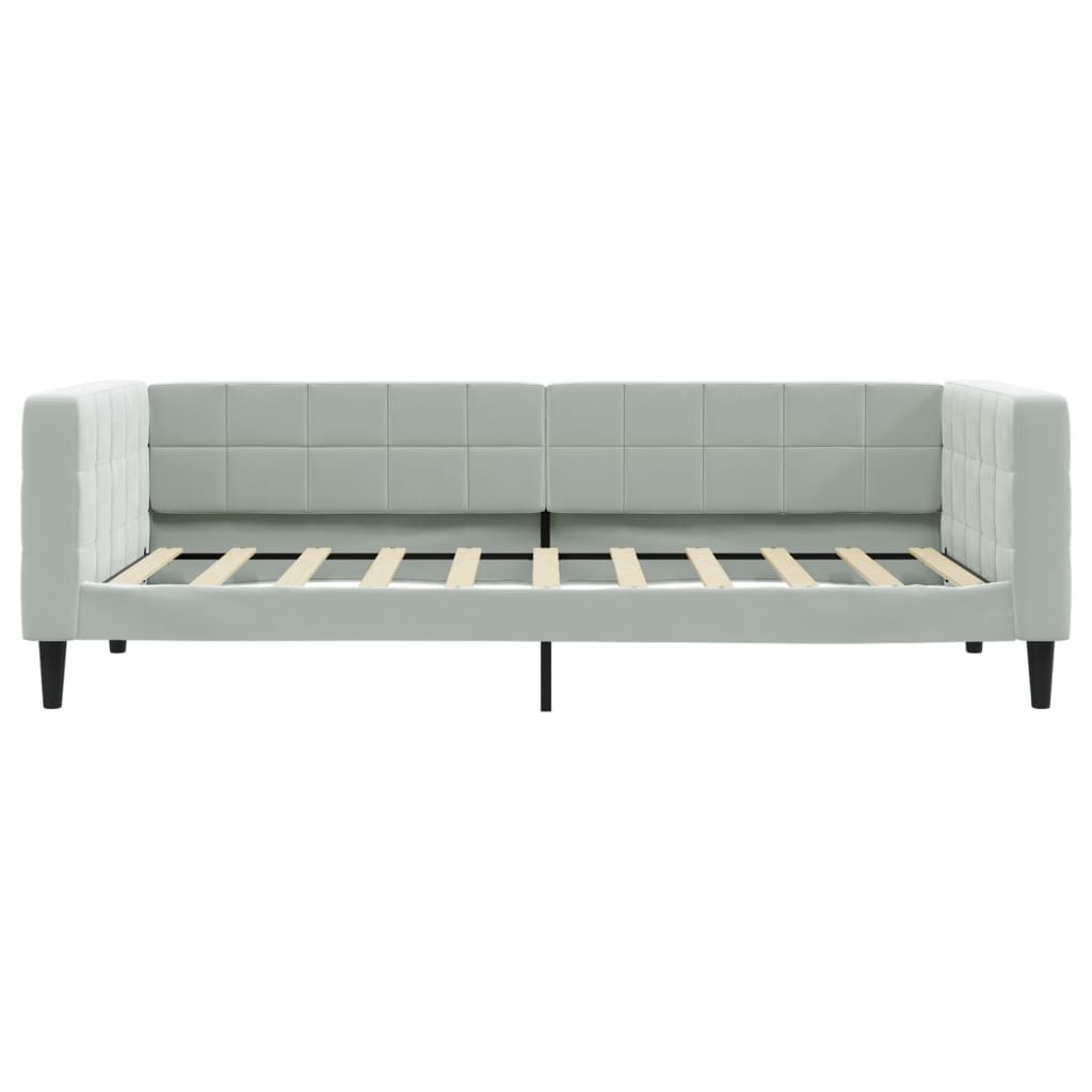Daybed with Mattress Light Grey 90x190 cm Velvet