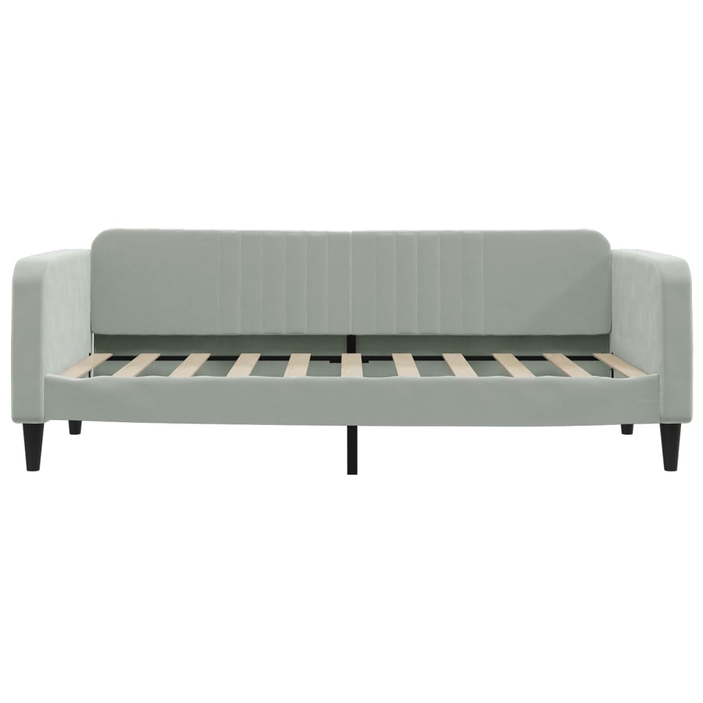 Daybed with Mattress Light Grey 90x190 cm Velvet