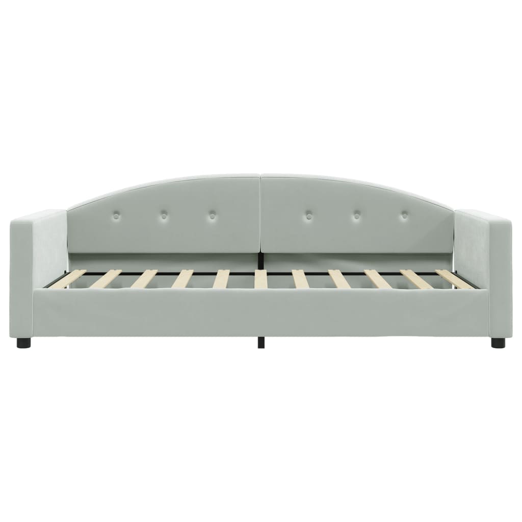 Daybed with Mattress Light Grey 90x190 cm Velvet