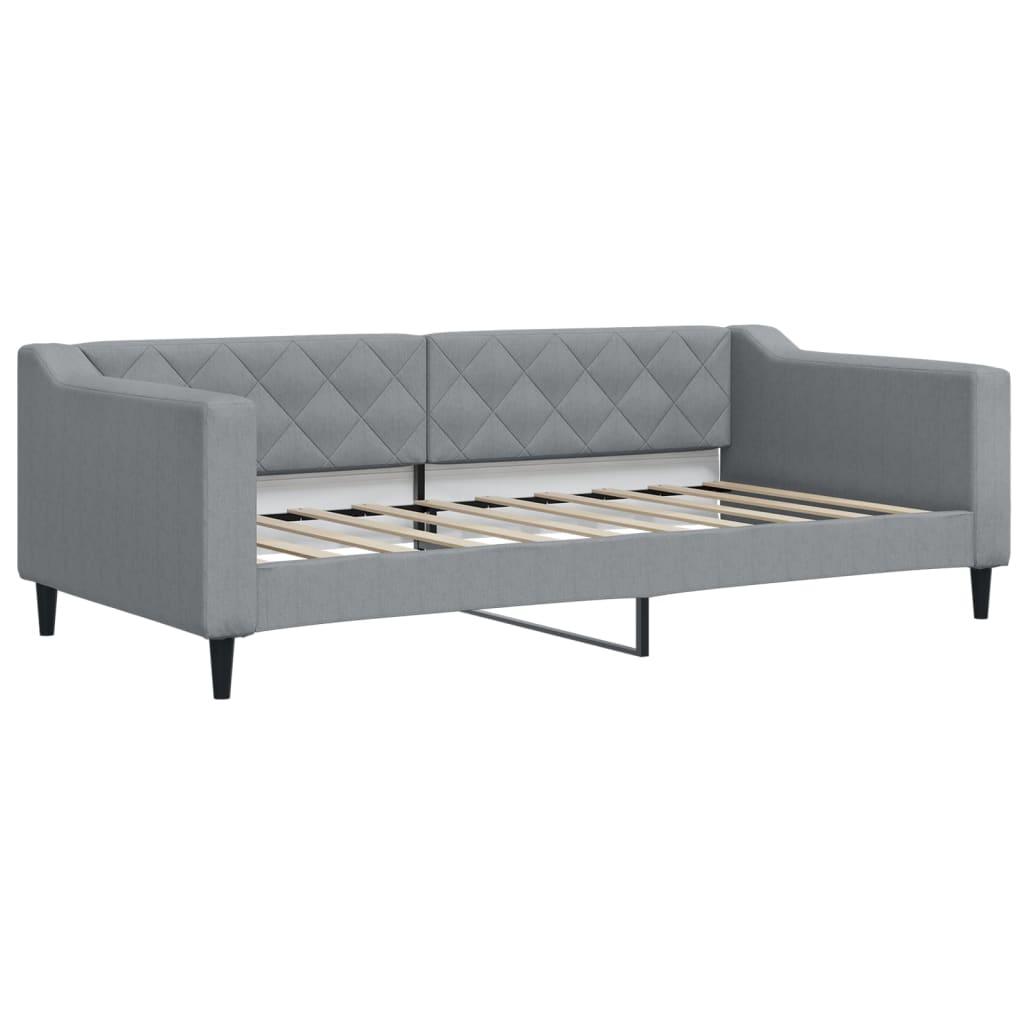 Daybed with Mattress Light Grey 90x190 cm Fabric