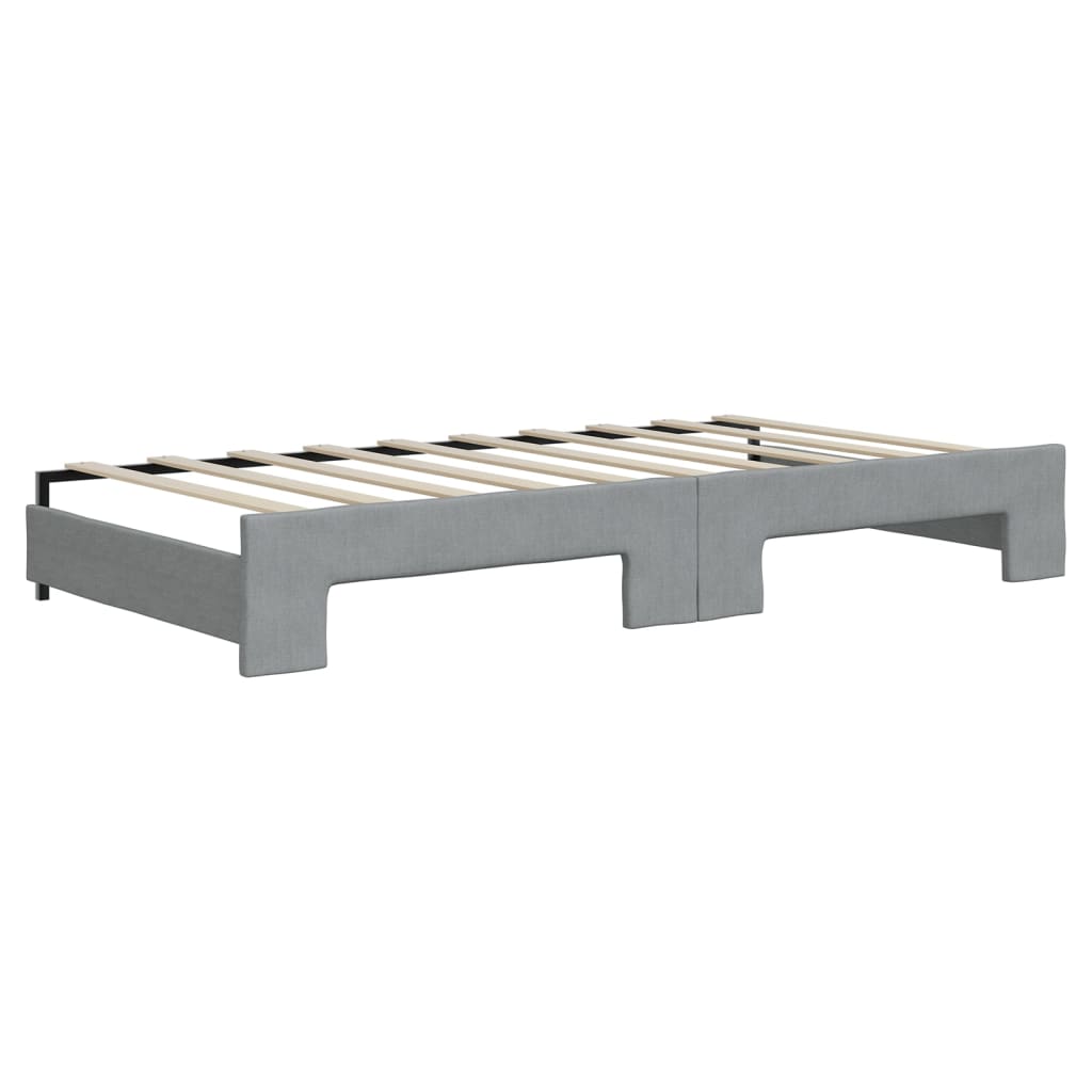 Daybed with Trundle without Mattress Light Grey 90x190 cm Single