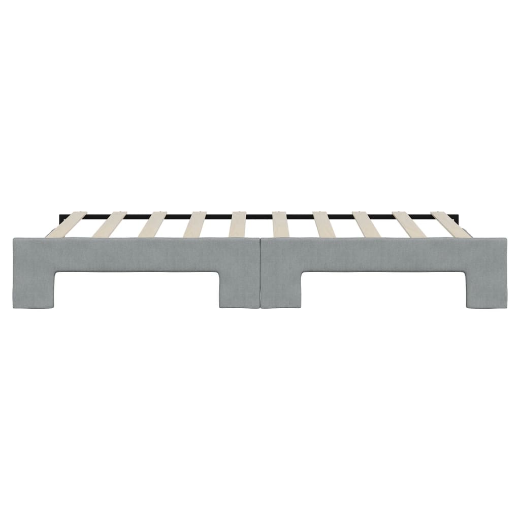 Daybed with Trundle without Mattress Light Grey 90x190 cm Single