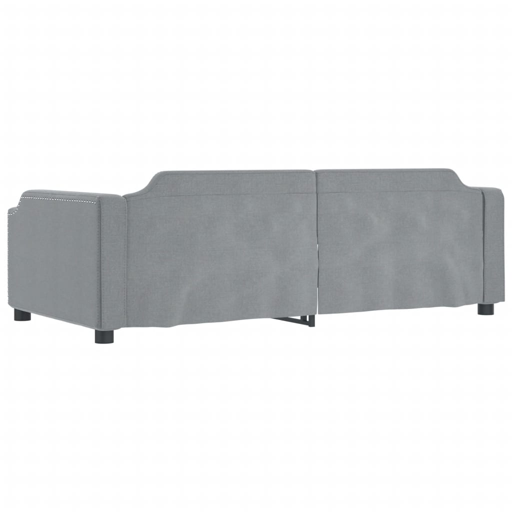 Daybed with Trundle&Drawers without Mattress Light Grey 90x190 cm Single