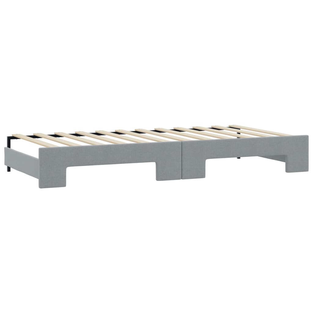Daybed with Trundle&Drawers without Mattress Light Grey 90x190 cm Single