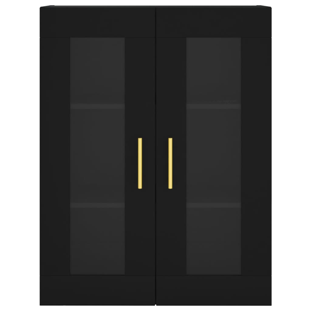 Wall Mounted Cabinets 2 pcs Black Engineered Wood