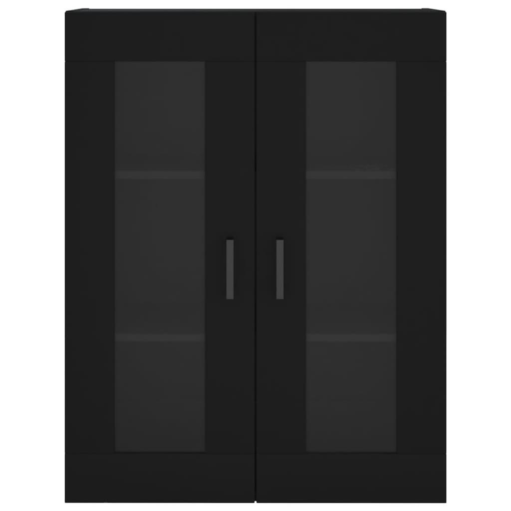 Wall Mounted Cabinets 2 pcs Black Engineered Wood