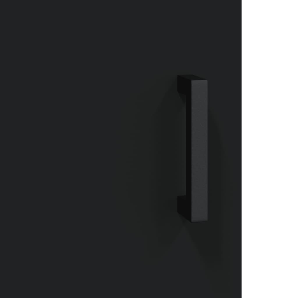 Wall Mounted Cabinets 2 pcs Black Engineered Wood