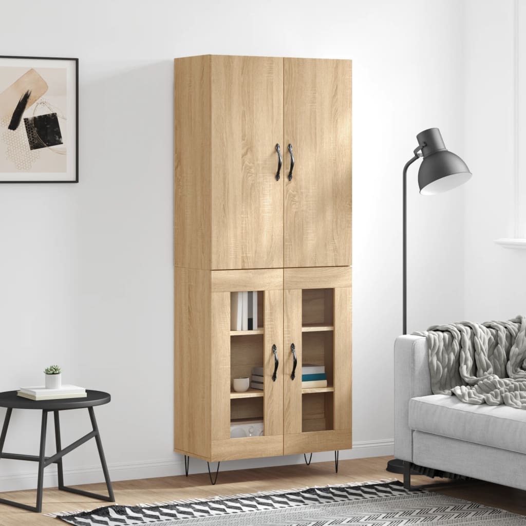 Highboard Sonoma Oak 69.5x34x180 cm Engineered Wood