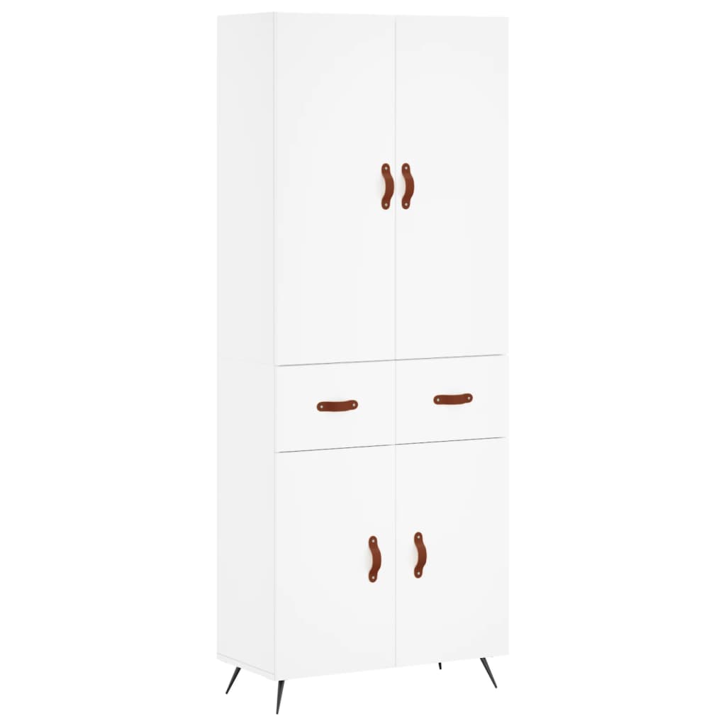 Highboard White 69.5x34x180 cm Engineered Wood