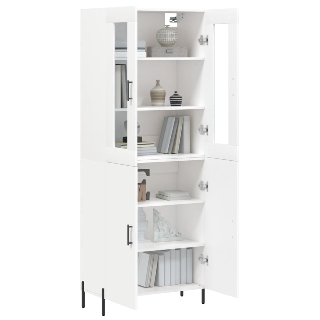Highboard White 69.5x34x180 cm Engineered Wood
