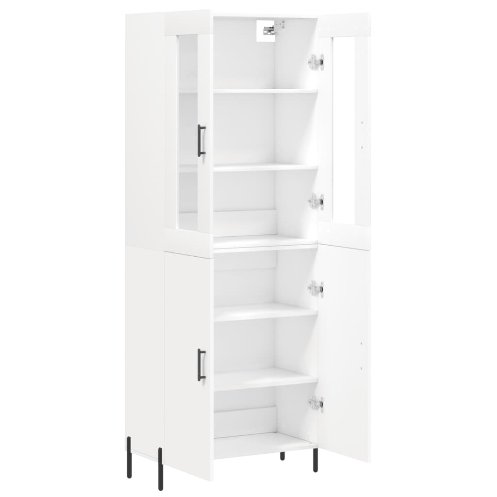 Highboard White 69.5x34x180 cm Engineered Wood