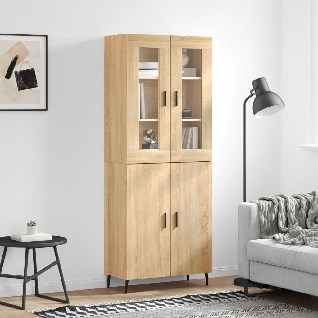 Highboard Sonoma Oak 69.5x34x180 cm Engineered Wood