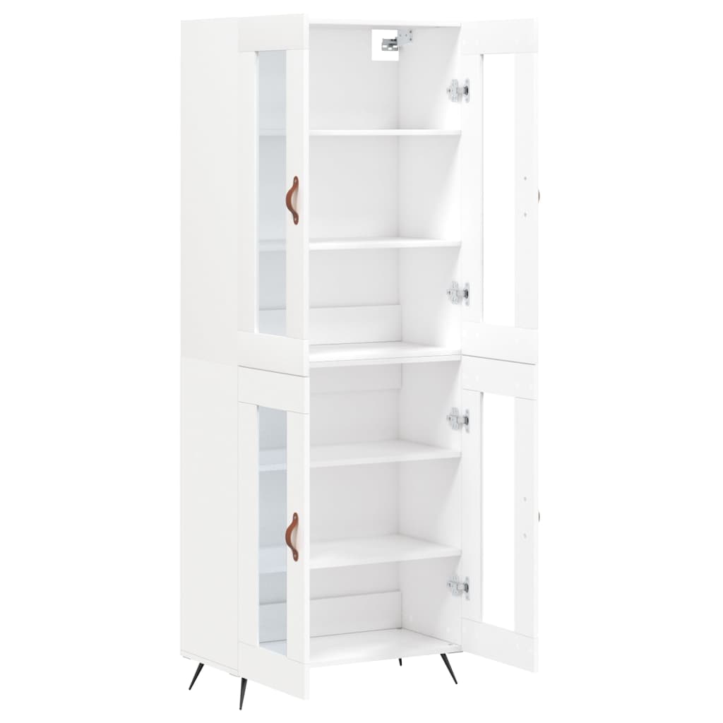 Highboard White 69.5x34x180 cm Engineered Wood