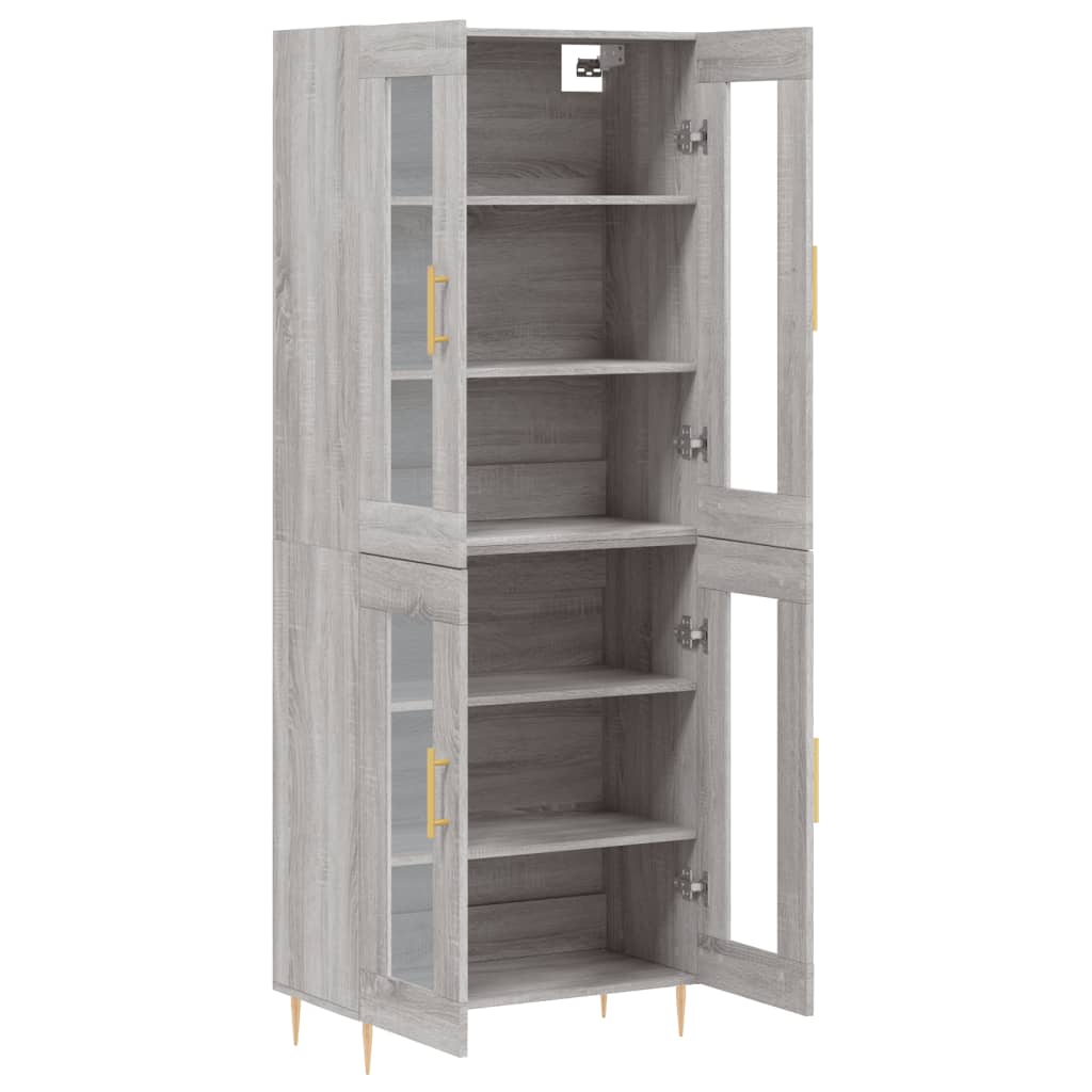 Highboard Grey Sonoma 69.5x34x180 cm Engineered Wood