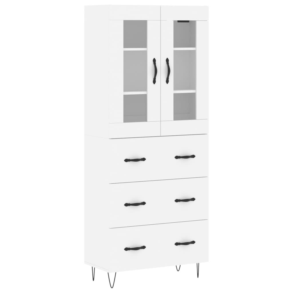 Highboard White 69.5x34x180 cm Engineered Wood