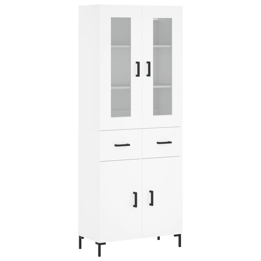 Highboard White 69.5x34x180 cm Engineered Wood