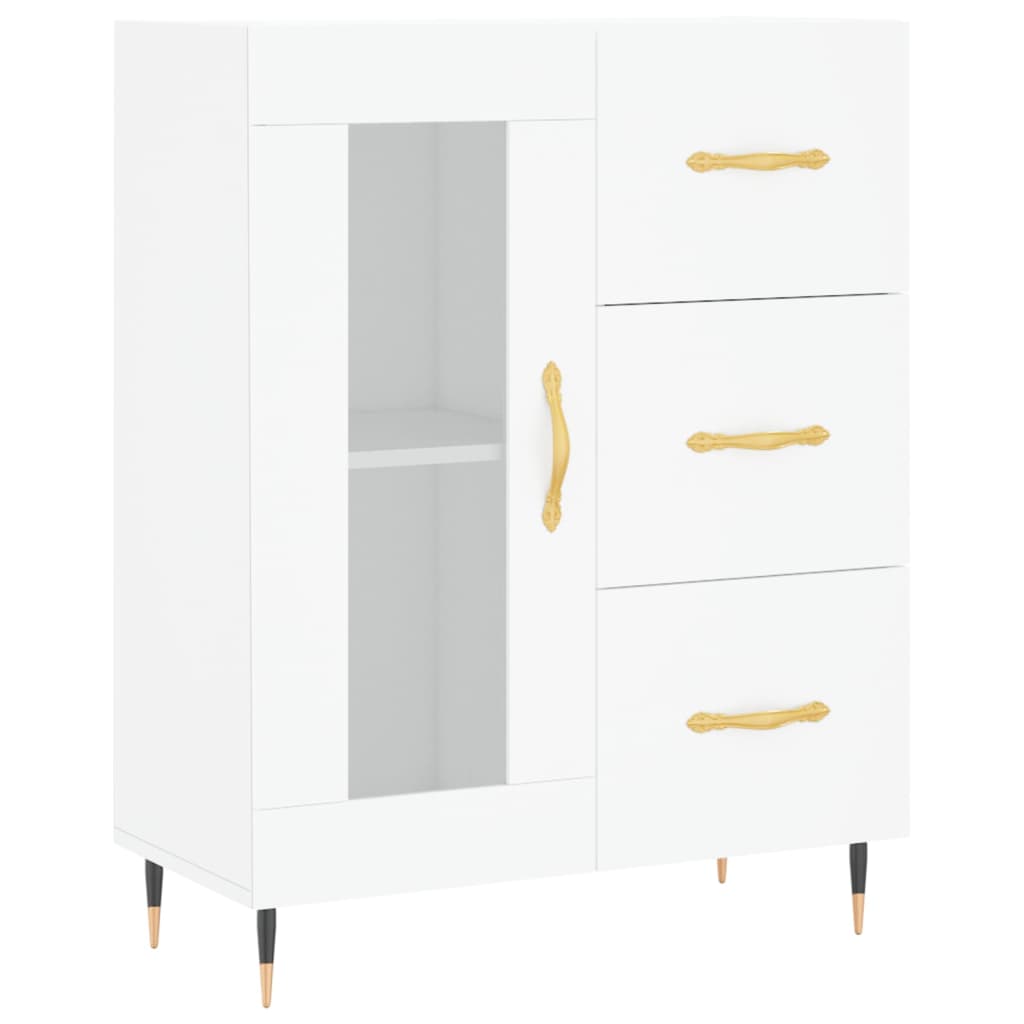 Highboard White 69.5x34x180 cm Engineered Wood