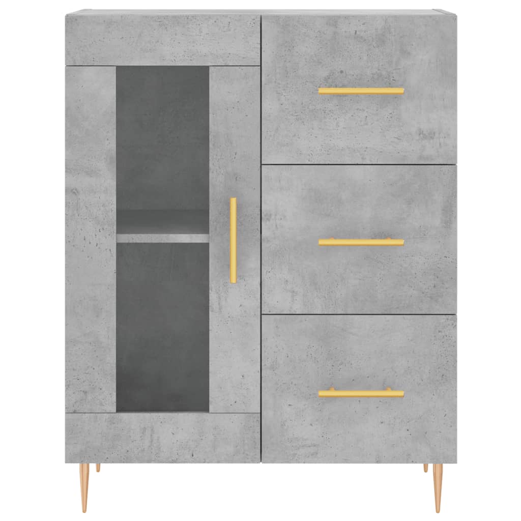 Highboard Concrete Grey 69.5x34x180 cm Engineered Wood
