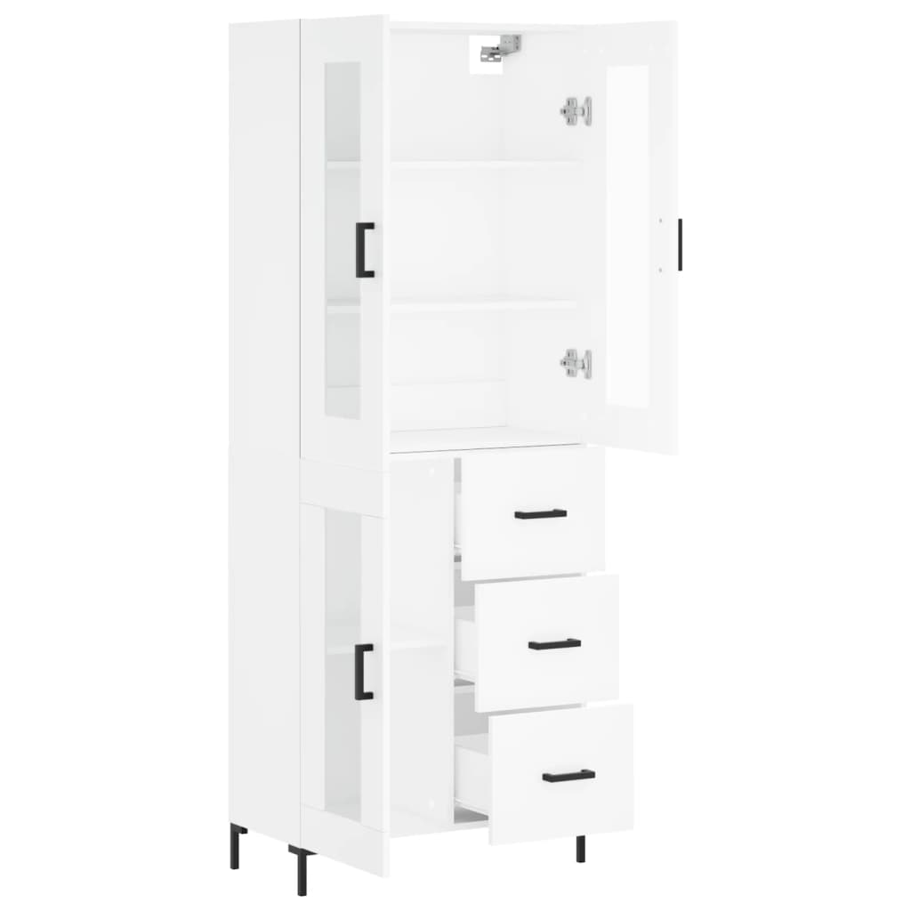 Highboard White 69.5x34x180 cm Engineered Wood