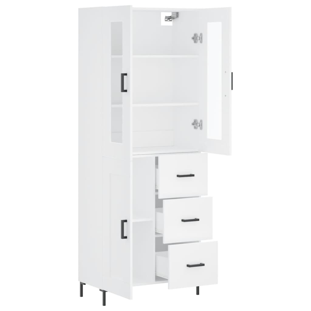 Highboard White 69.5x34x180 cm Engineered Wood