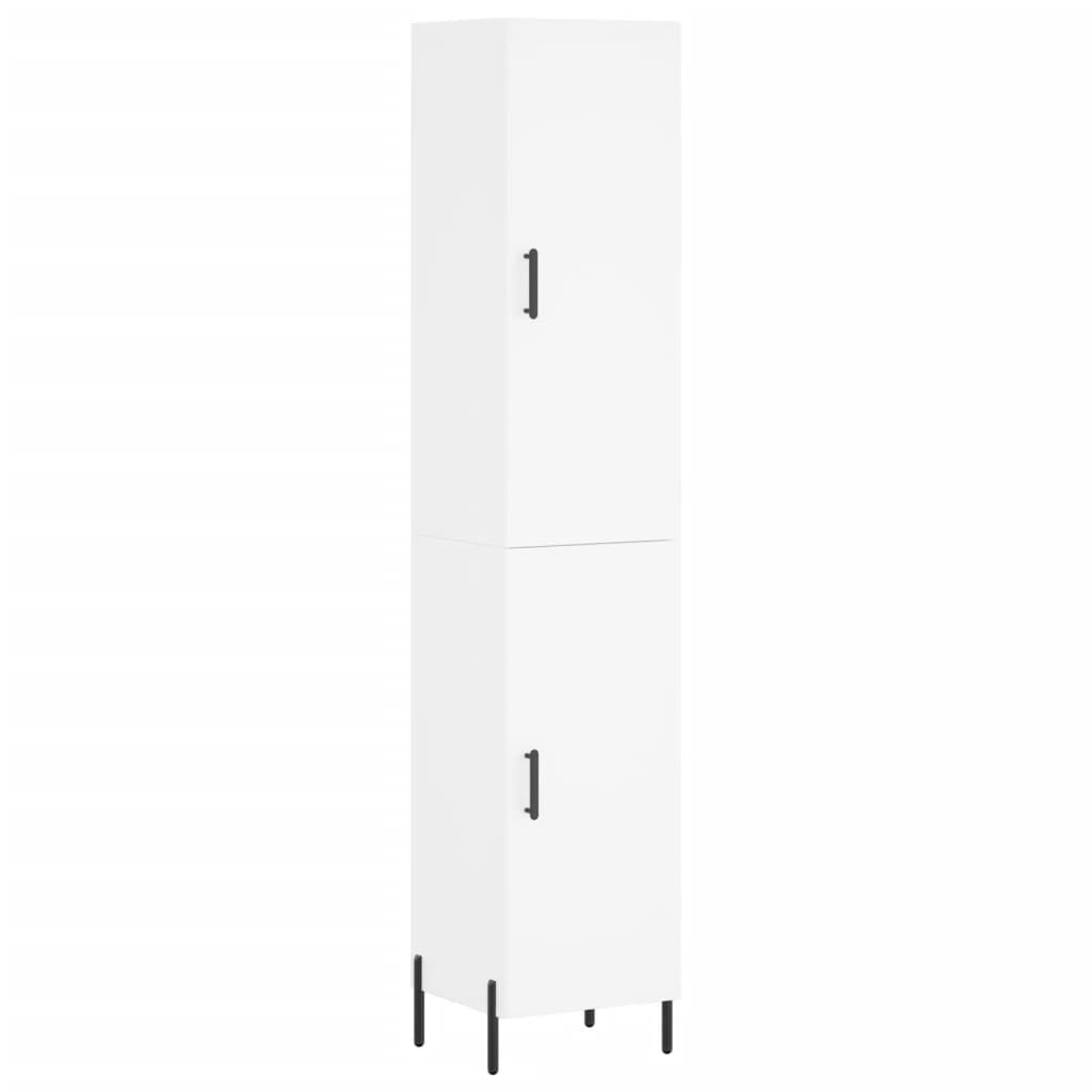 Highboard White 34.5x34x180 cm Engineered Wood