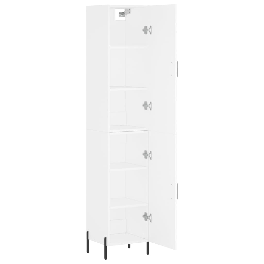 Highboard White 34.5x34x180 cm Engineered Wood