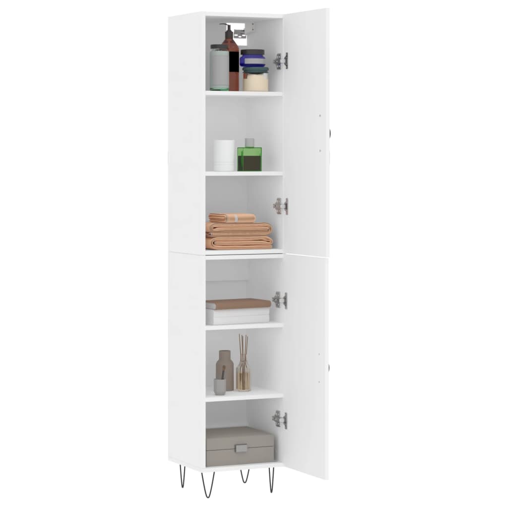 Highboard White 34.5x34x180 cm Engineered Wood