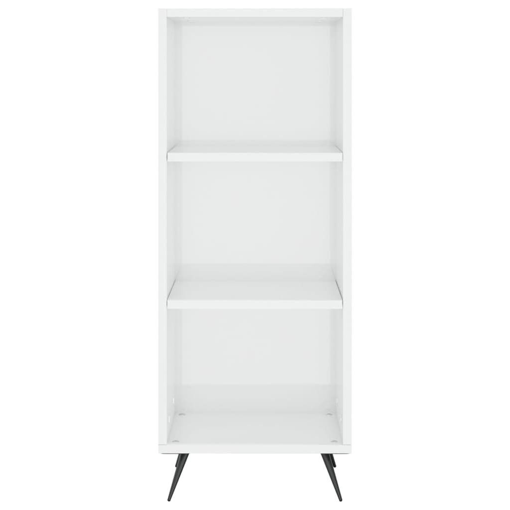 Highboard High Gloss White 34.5x34x180 cm Engineered Wood