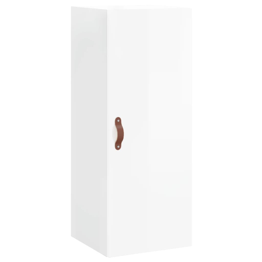 Highboard High Gloss White 34.5x34x180 cm Engineered Wood