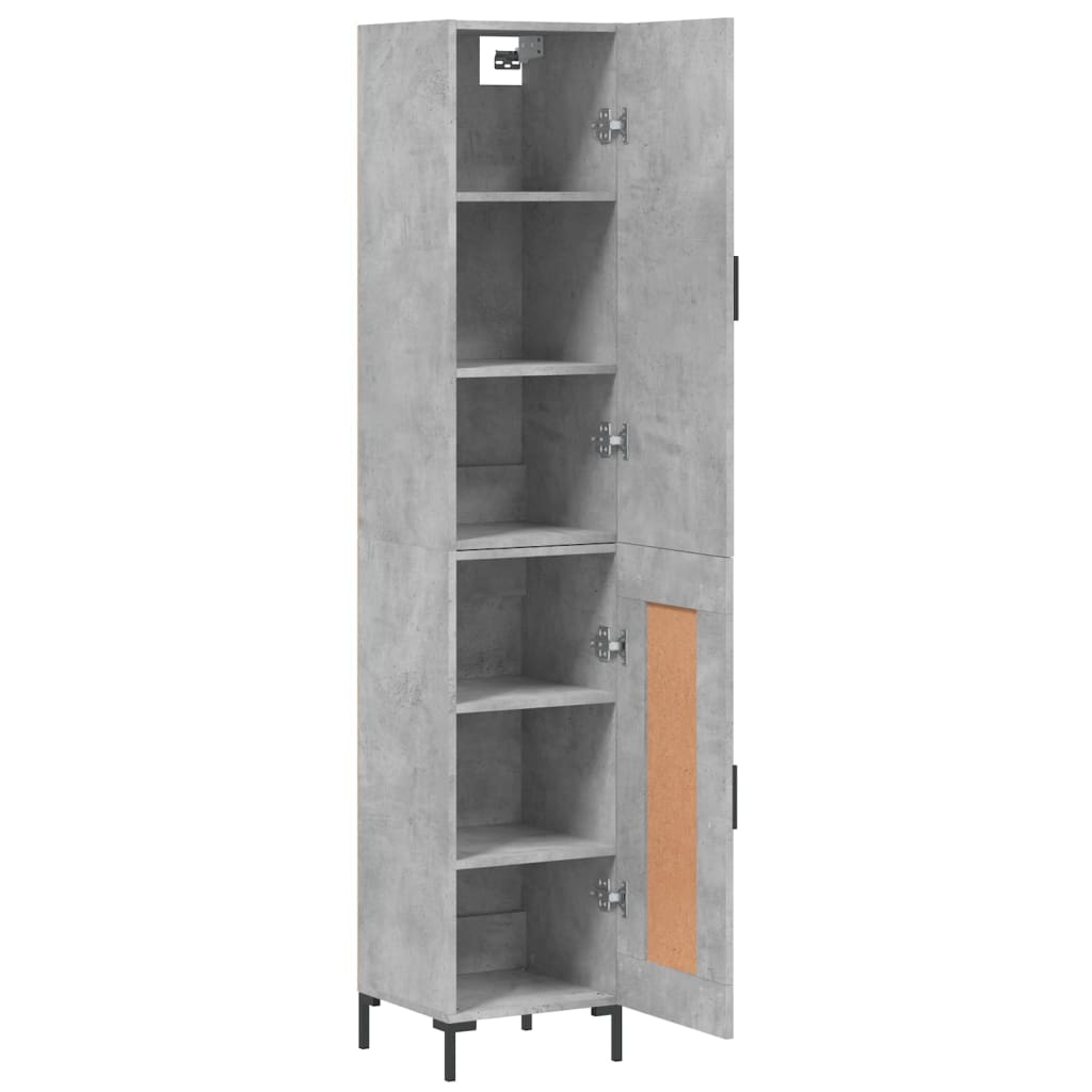 Highboard Concrete Grey 34.5x34x180 cm Engineered Wood