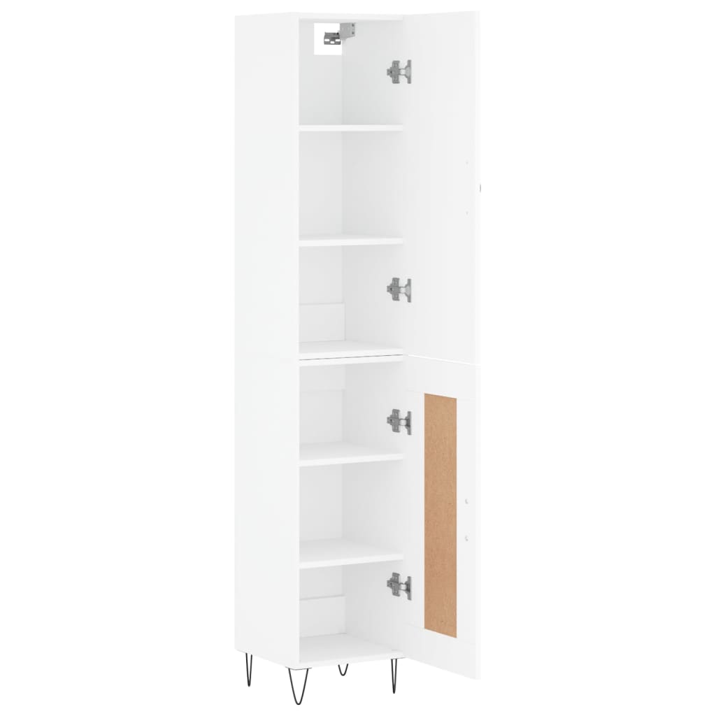 Highboard White 34.5x34x180 cm Engineered Wood