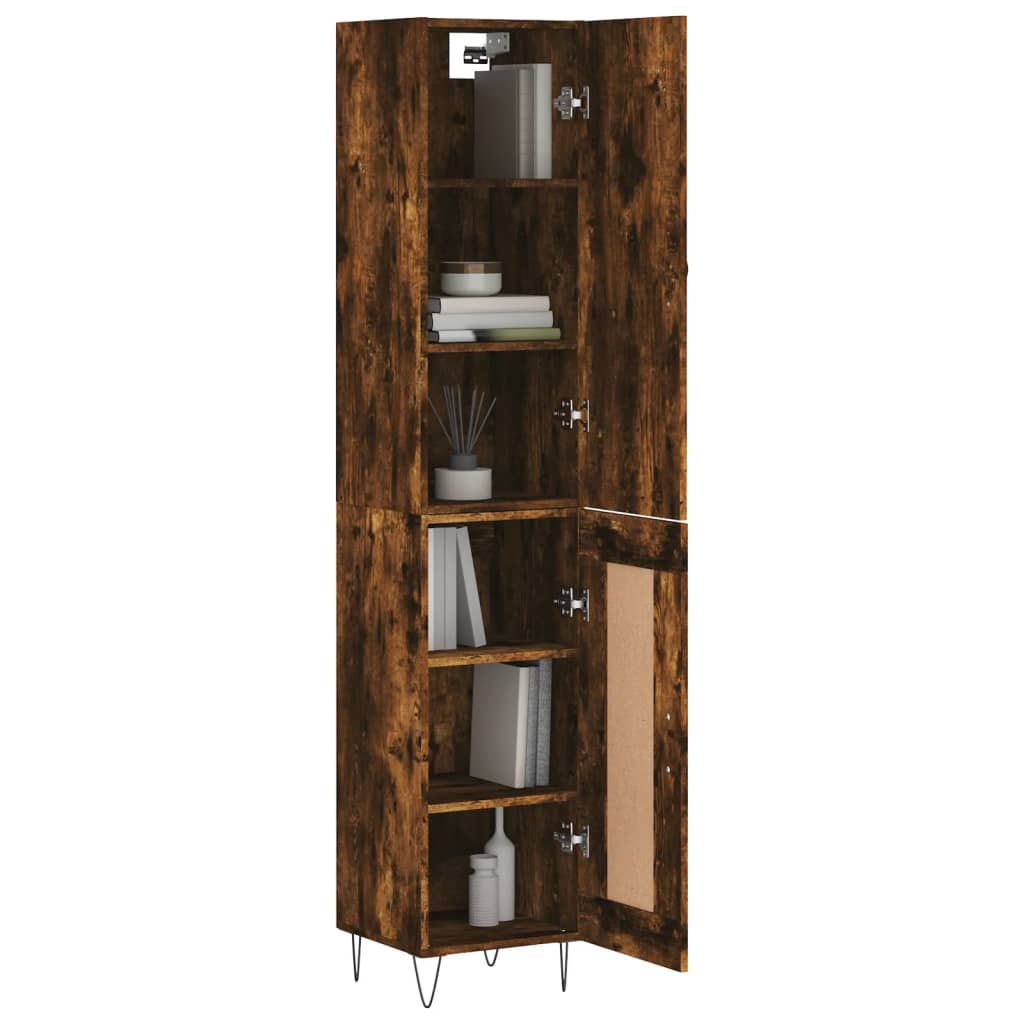 Highboard Smoked Oak 34.5x34x180 cm Engineered Wood