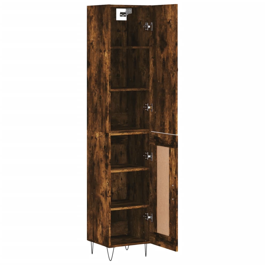 Highboard Smoked Oak 34.5x34x180 cm Engineered Wood