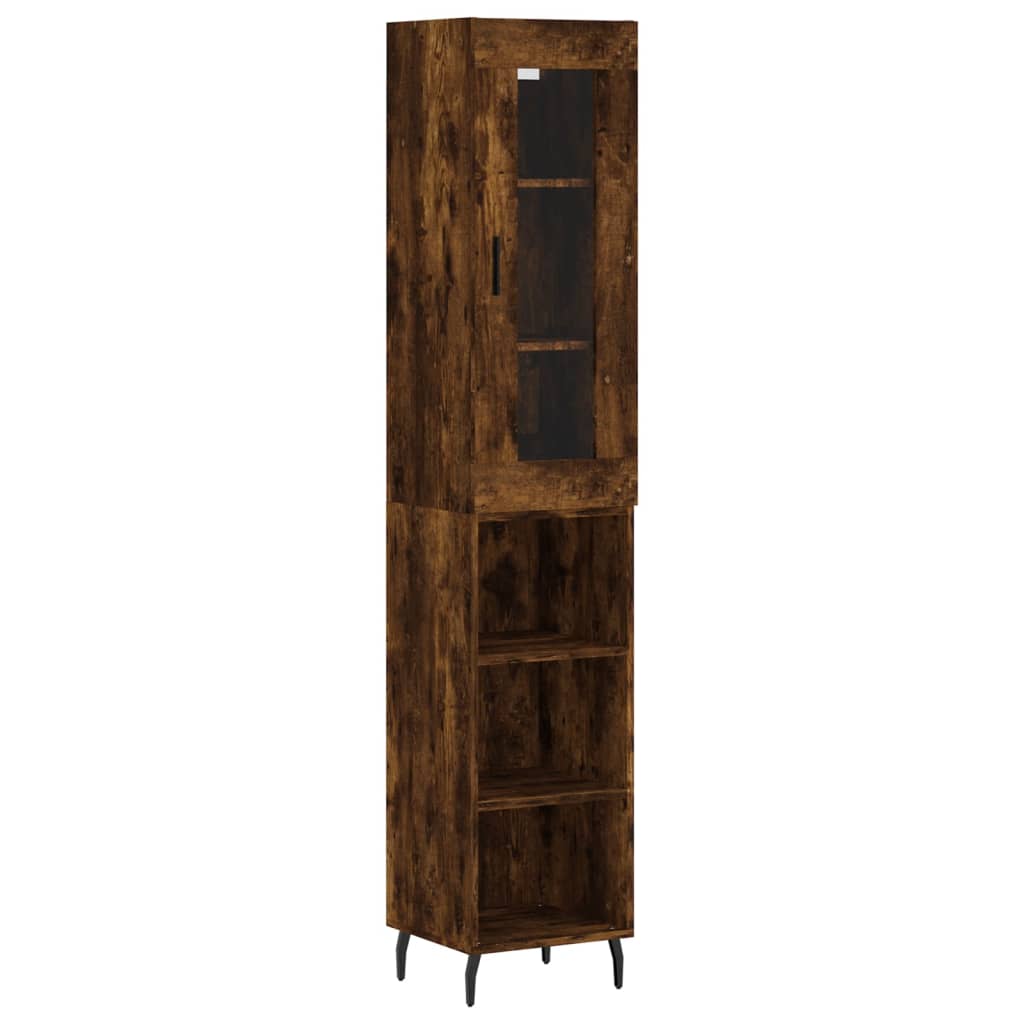 Highboard Smoked Oak 34.5x34x180 cm Engineered Wood
