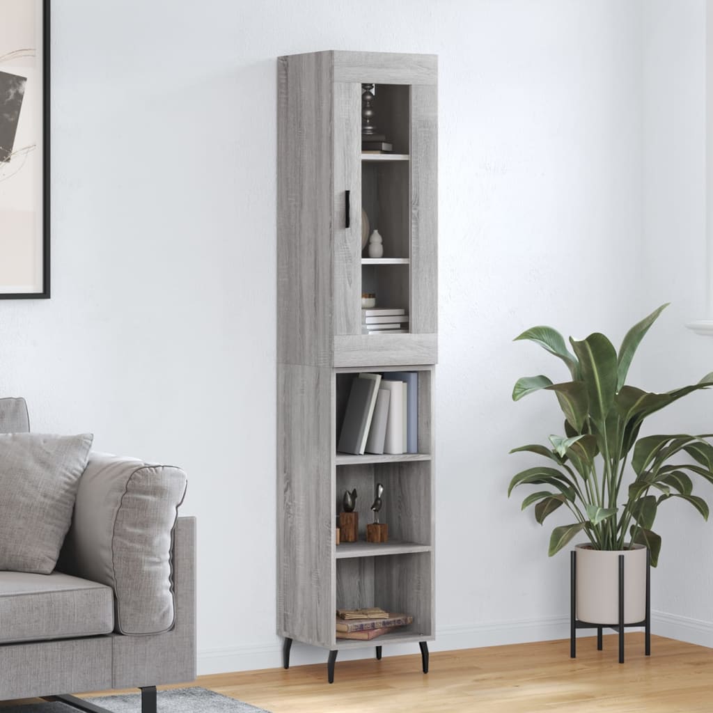 Highboard Grey Sonoma 34.5x34x180 cm Engineered Wood