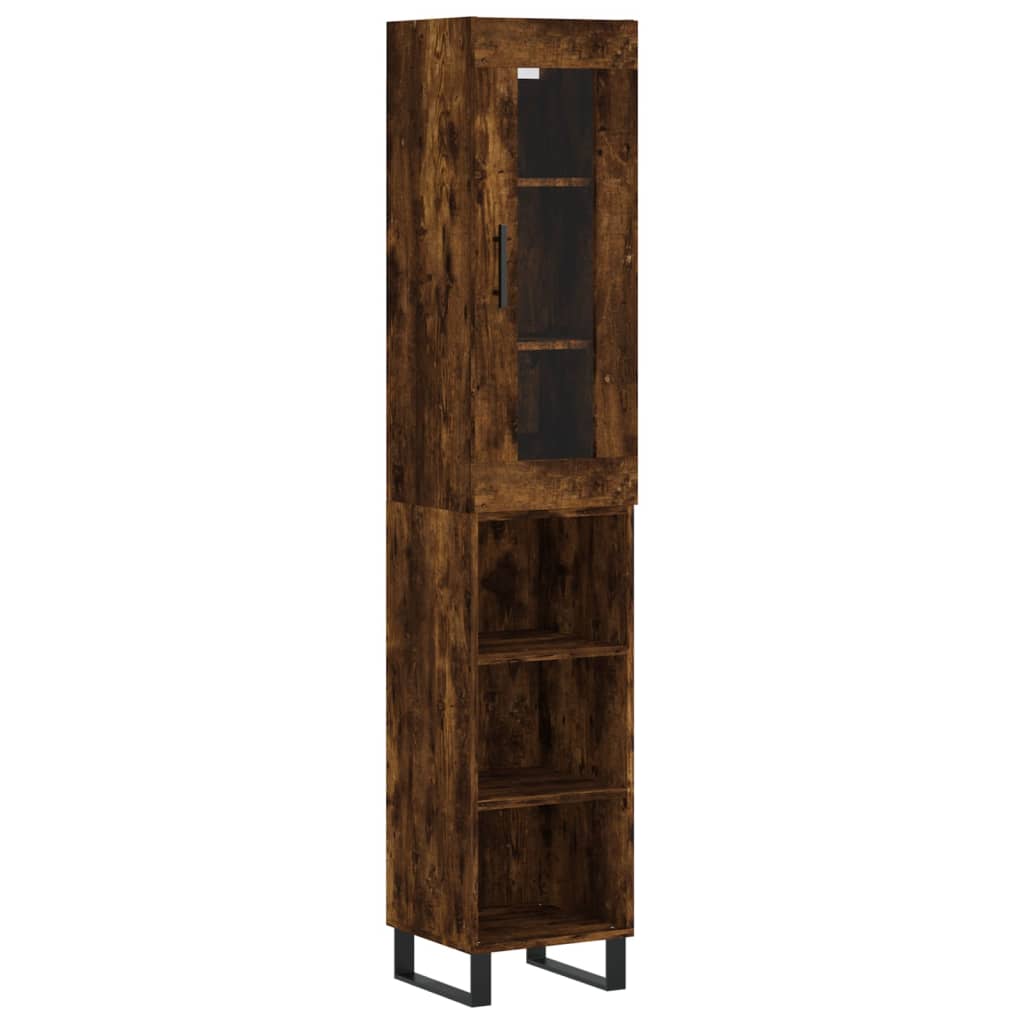 Highboard Smoked Oak 34.5x34x180 cm Engineered Wood