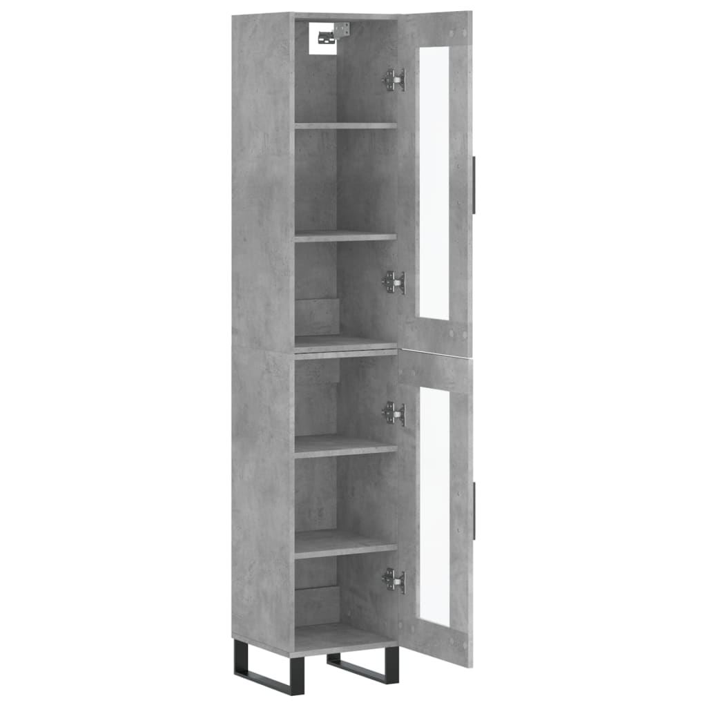 Highboard Concrete Grey 34.5x34x180 cm Engineered Wood