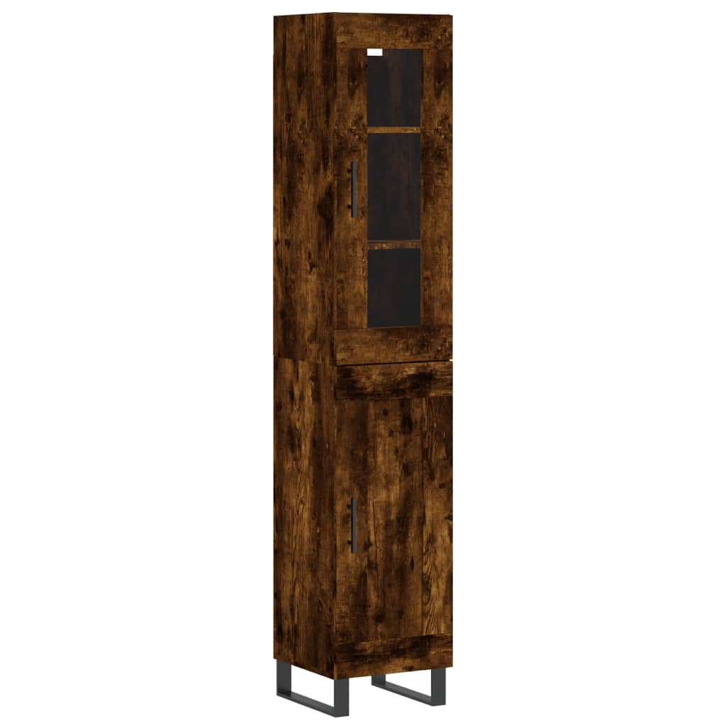 Highboard Smoked Oak 34.5x34x180 cm Engineered Wood