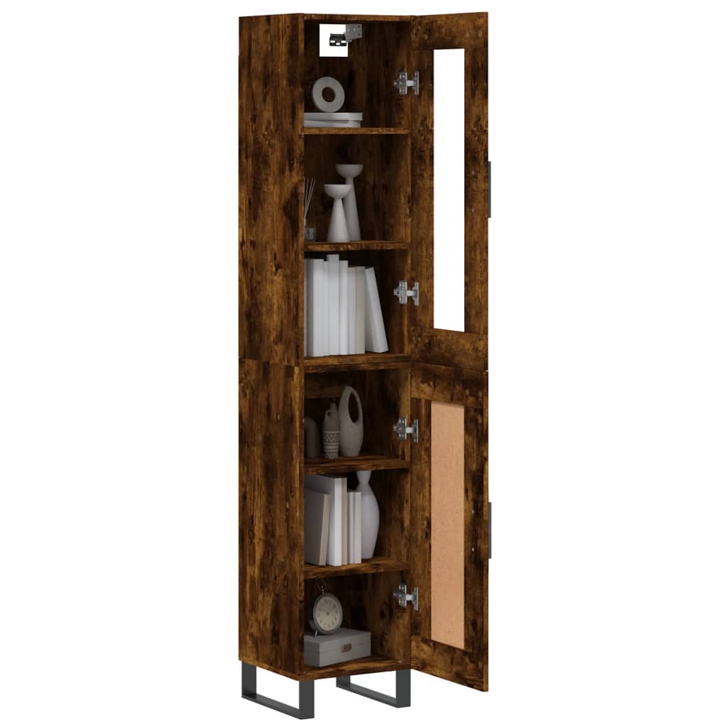Highboard Smoked Oak 34.5x34x180 cm Engineered Wood