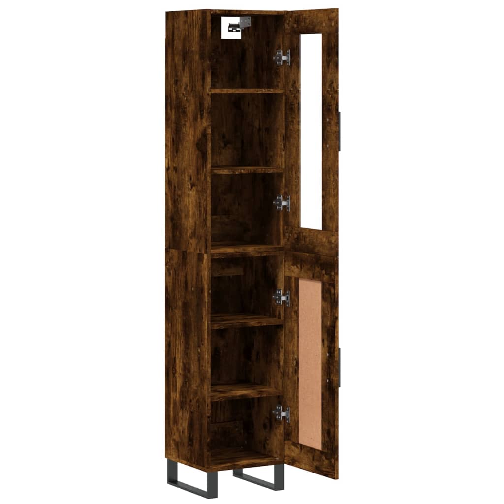 Highboard Smoked Oak 34.5x34x180 cm Engineered Wood