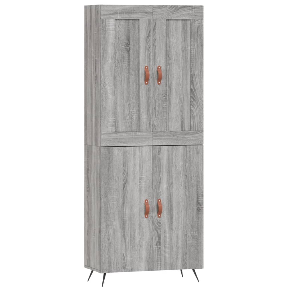 Highboard Grey Sonoma 69.5x34x180 cm Engineered Wood