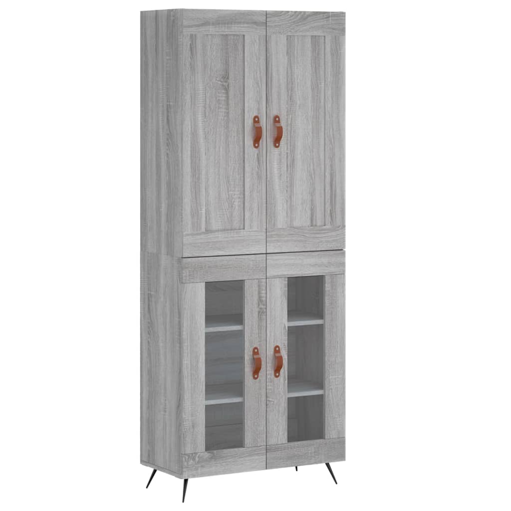 Highboard Grey Sonoma 69.5x34x180 cm Engineered Wood