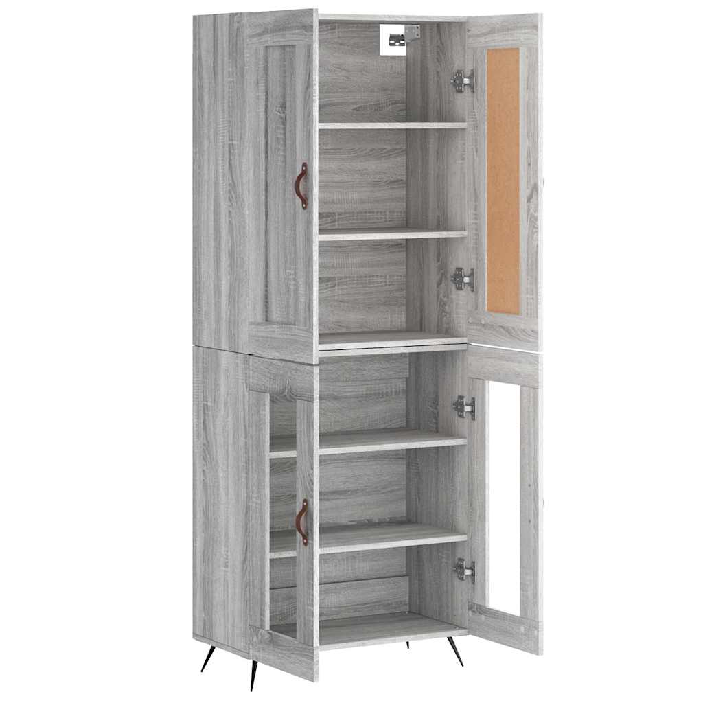 Highboard Grey Sonoma 69.5x34x180 cm Engineered Wood