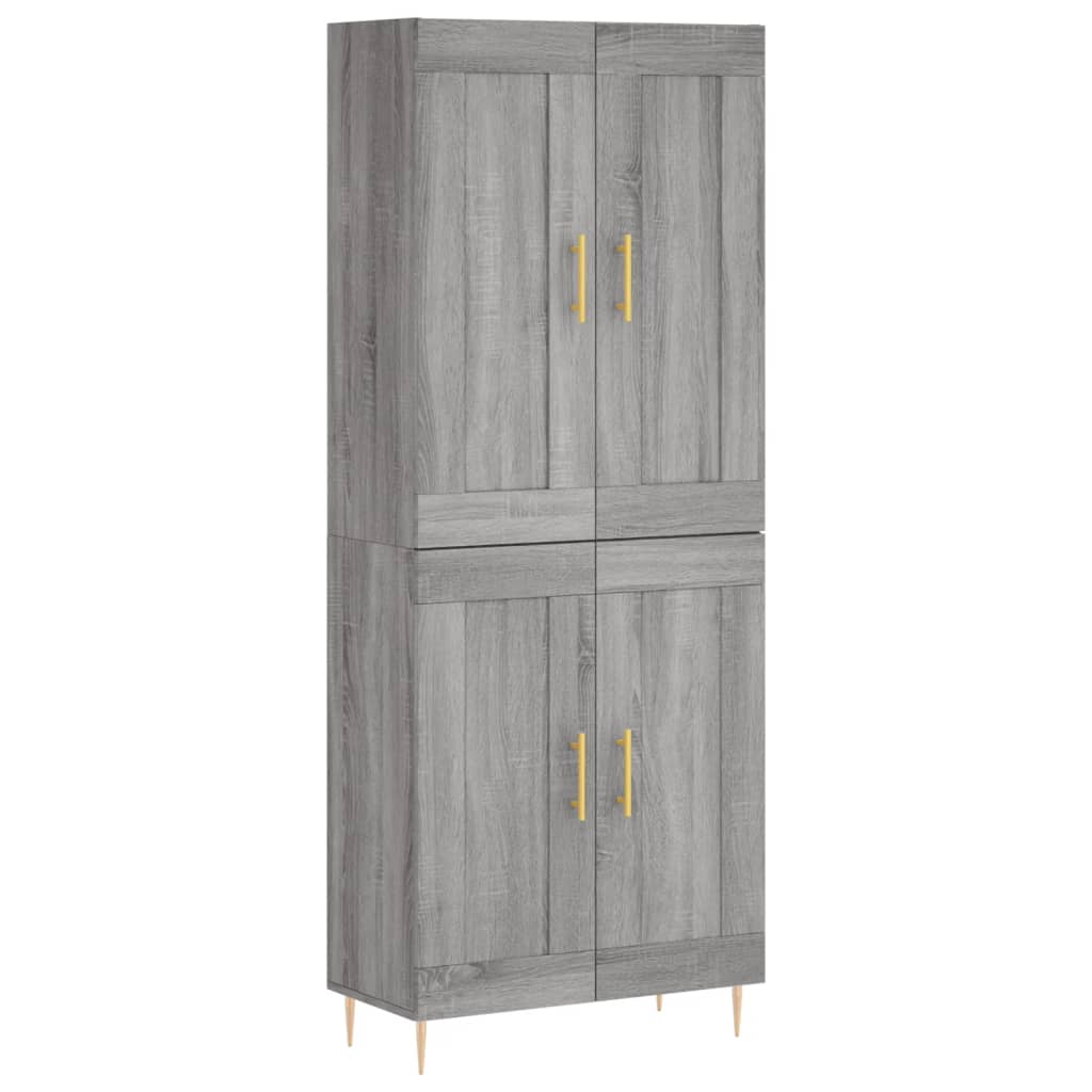 Highboard Grey Sonoma 69.5x34x180 cm Engineered Wood