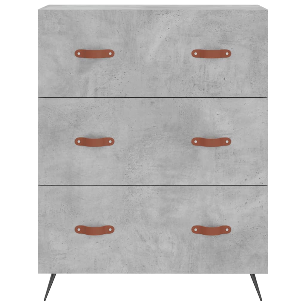 Highboard Concrete Grey 69.5x34x180 cm Engineered Wood